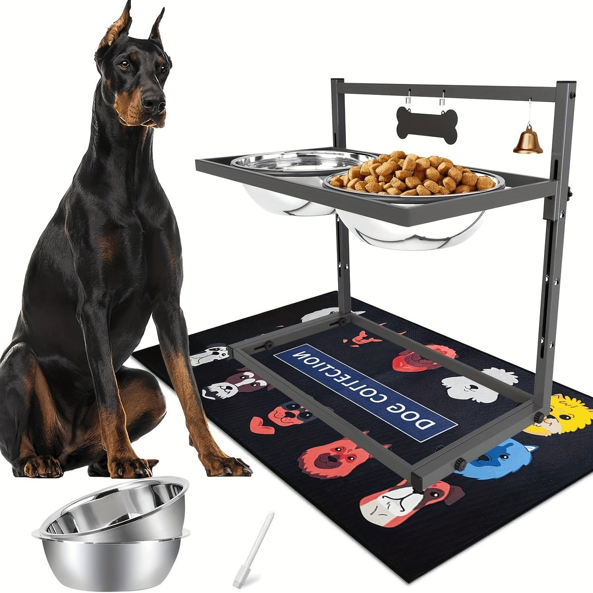 Comedero elevado para perros grandes MITZON - ergonómico y fácil de limpiar