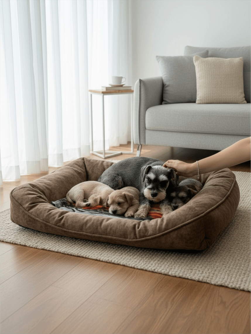 Cama ortopédica para perro MITZON detalle de materiales premium y cojín removible