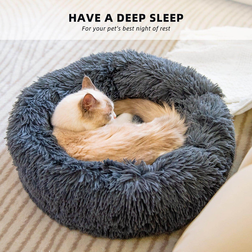 Cama donut de lujo para mascotas Luxury Plush MITZON - suave y redonda