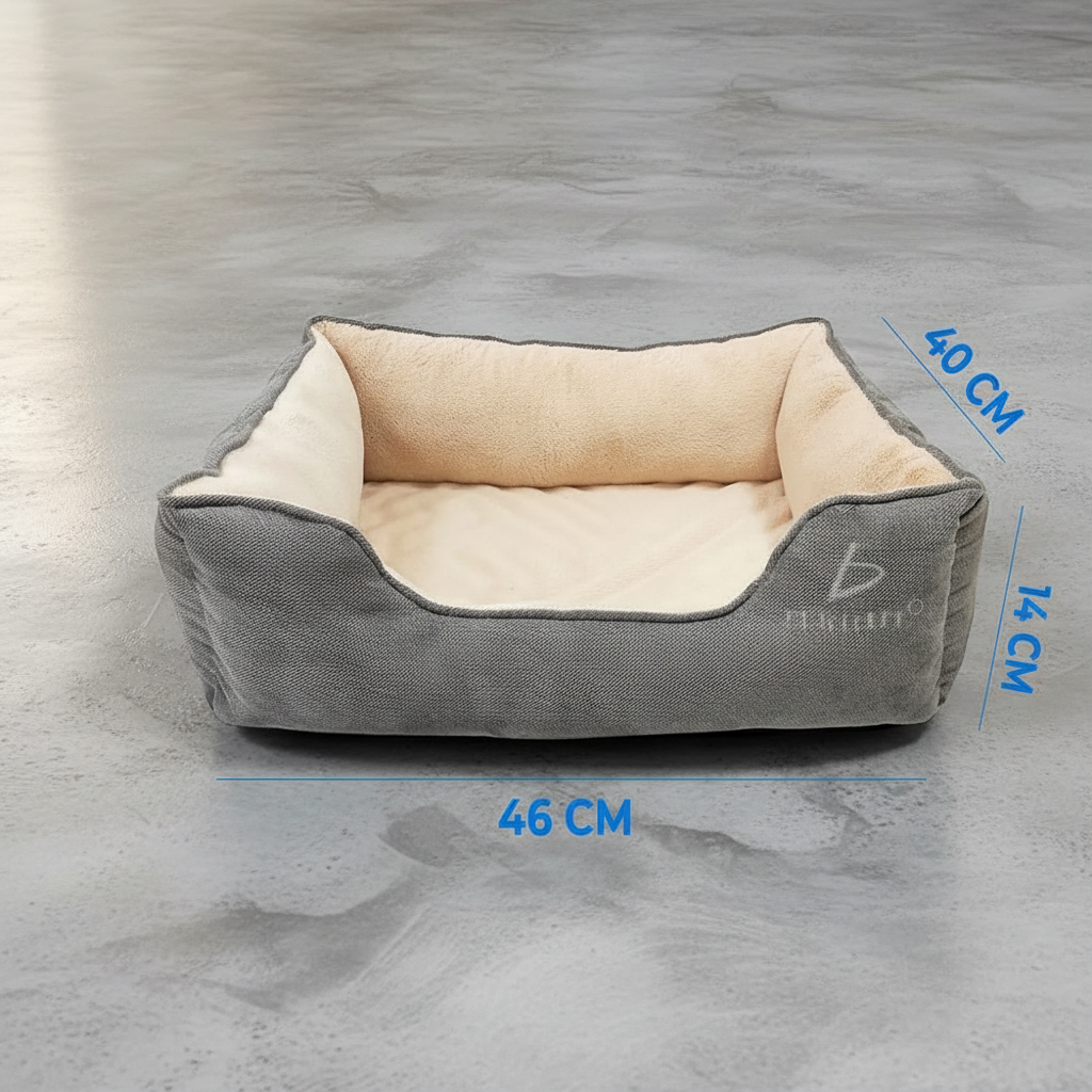 Cama para perro pequeño gris suave y resistente Mitzon, idéale pour un confort optimal.