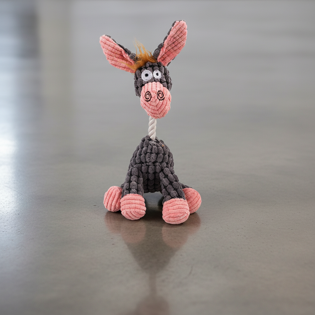 Juguete de peluche de pana para perro con sonido, diseñado para morder y jugar. Suave y duradero.
