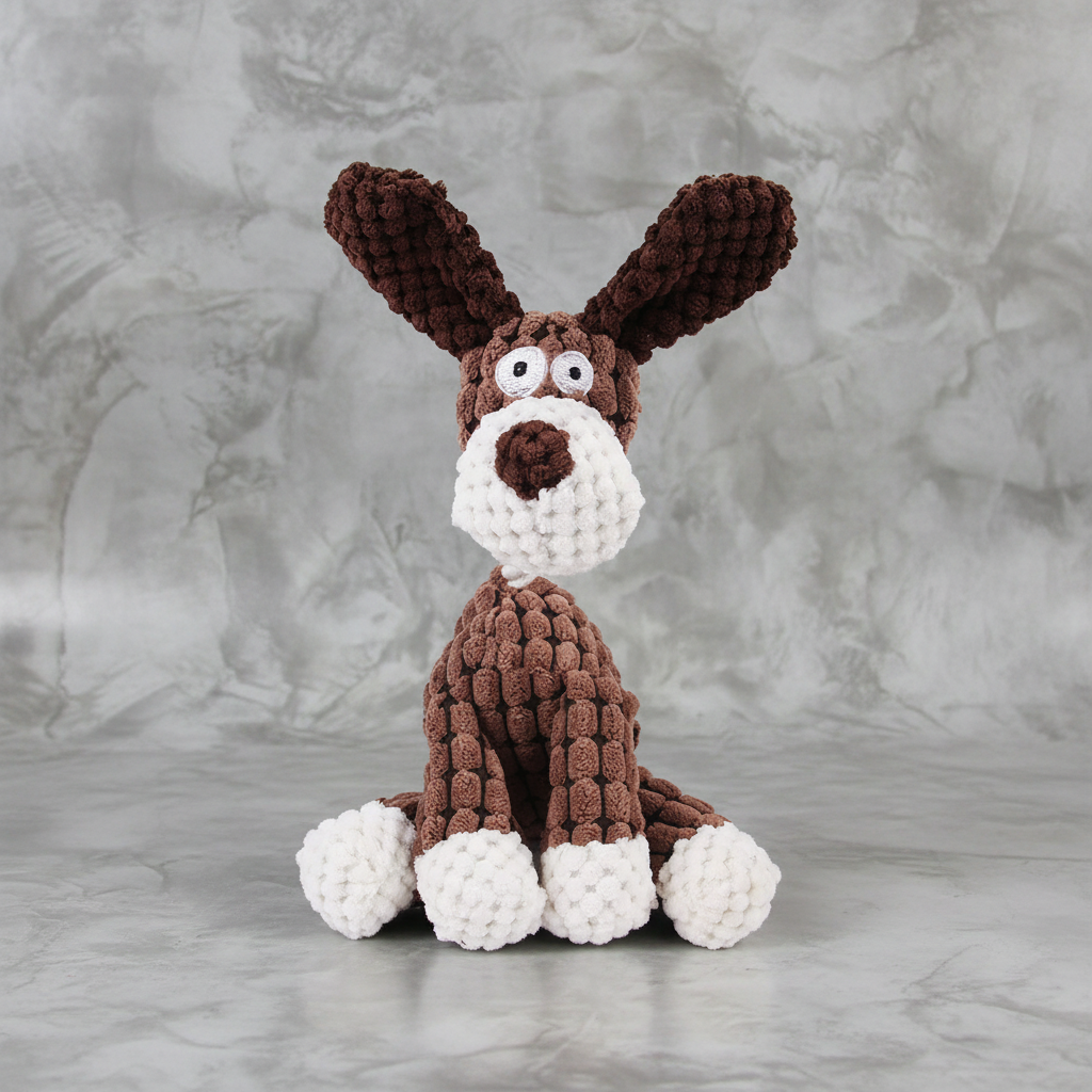 Juguete de peluche de pana para perro MITZON, suave y resistente con sonido, ideal para jugar.