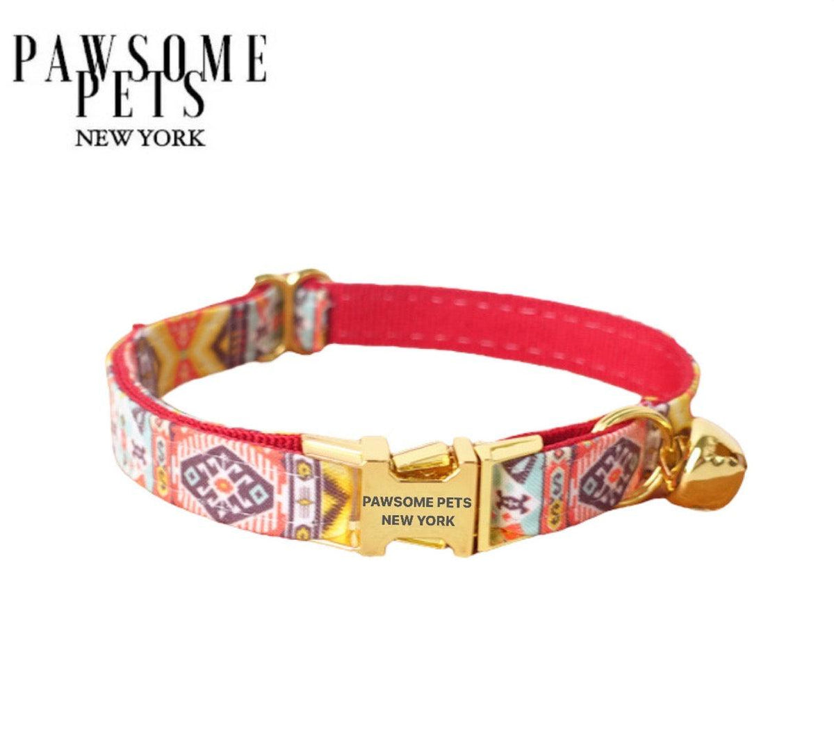 Collar rojo rubí para perros y gatos pequeños MITZON - elegante y ajustable