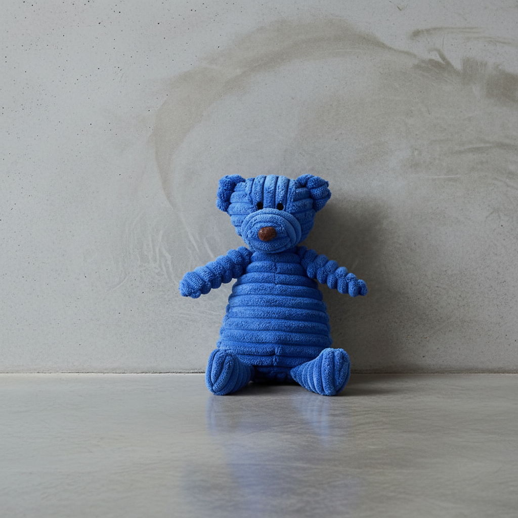 Juguete de peluche de pana para perro de color azul, suave y con sonido, ideal para morder y jugar.
