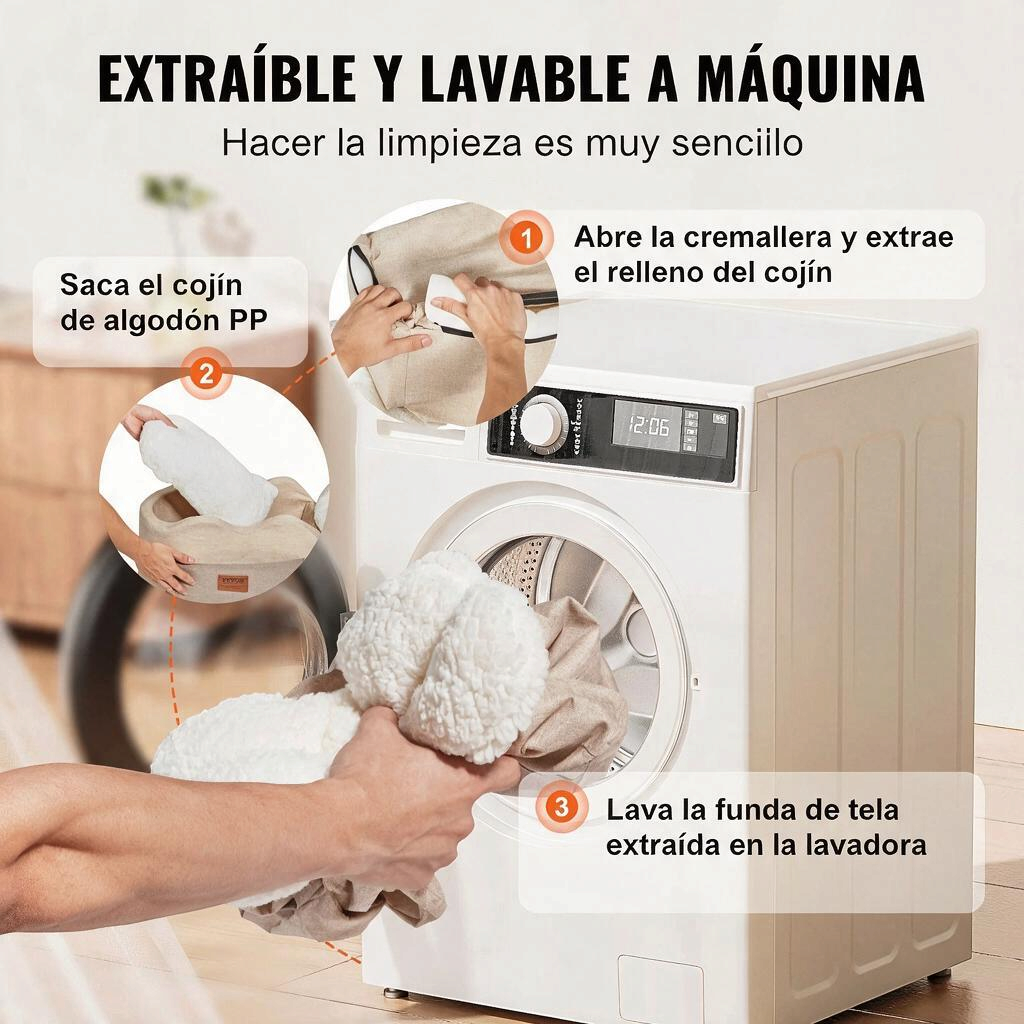 Instrucciones para lavar el asiento de auto para perro pequeño, extraíble y lavable a máquina.