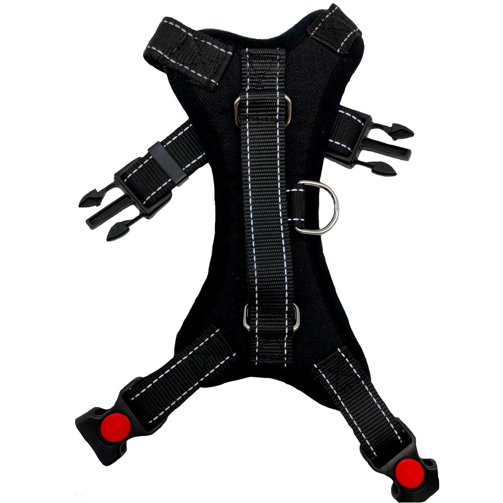 arnés de seguridad para perro mediano y grande Mitzon, diseño acolchado y correas ajustables para mayor seguridad.