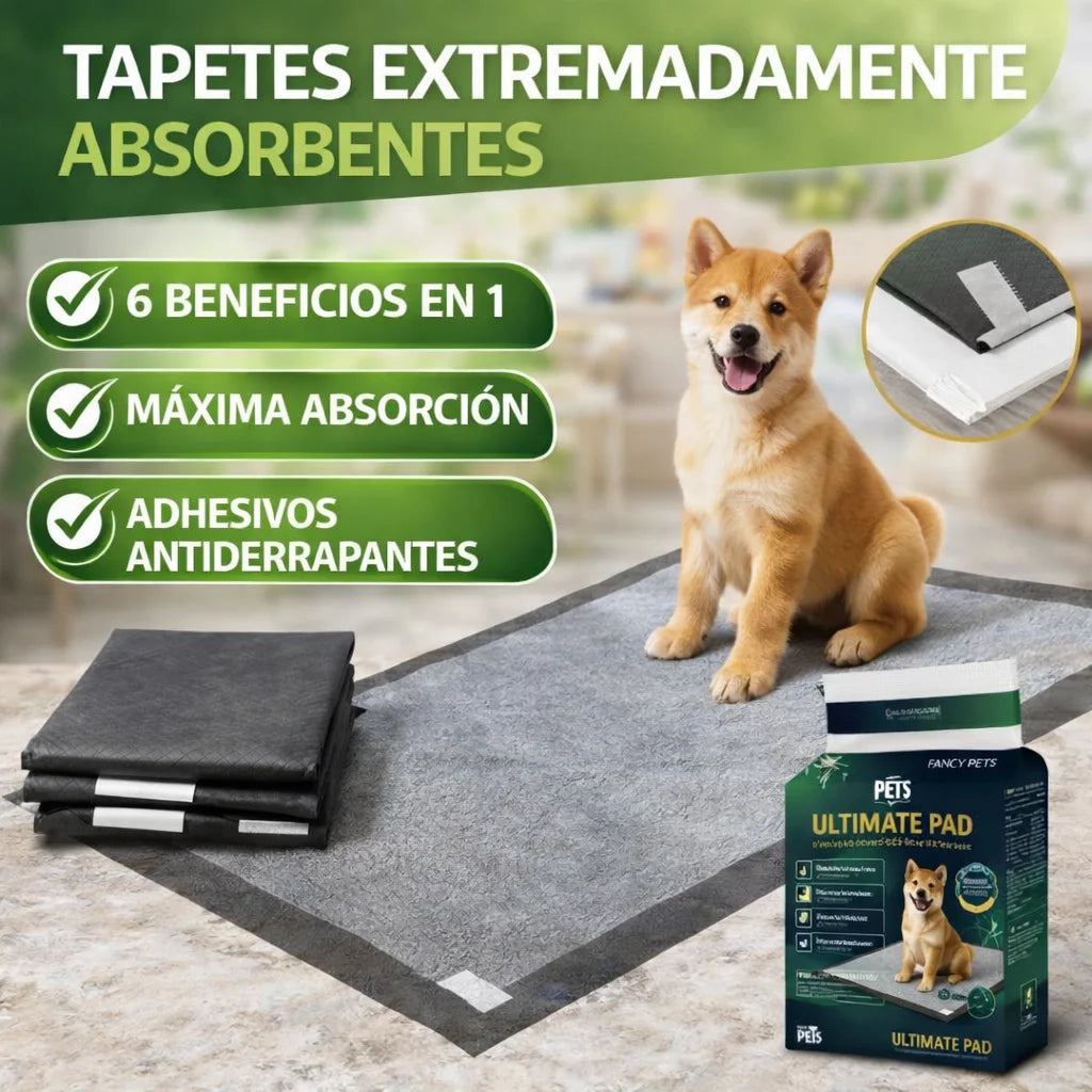 Tapetes entrenadores para perro en carbón activado, súper absorbentes y antideslizantes, perfectos para cachorros.