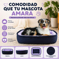 Cama para perro mediana acolchada rosa Mitzon, perfecta para el descanso de tu mascota con diseño cómodo.
