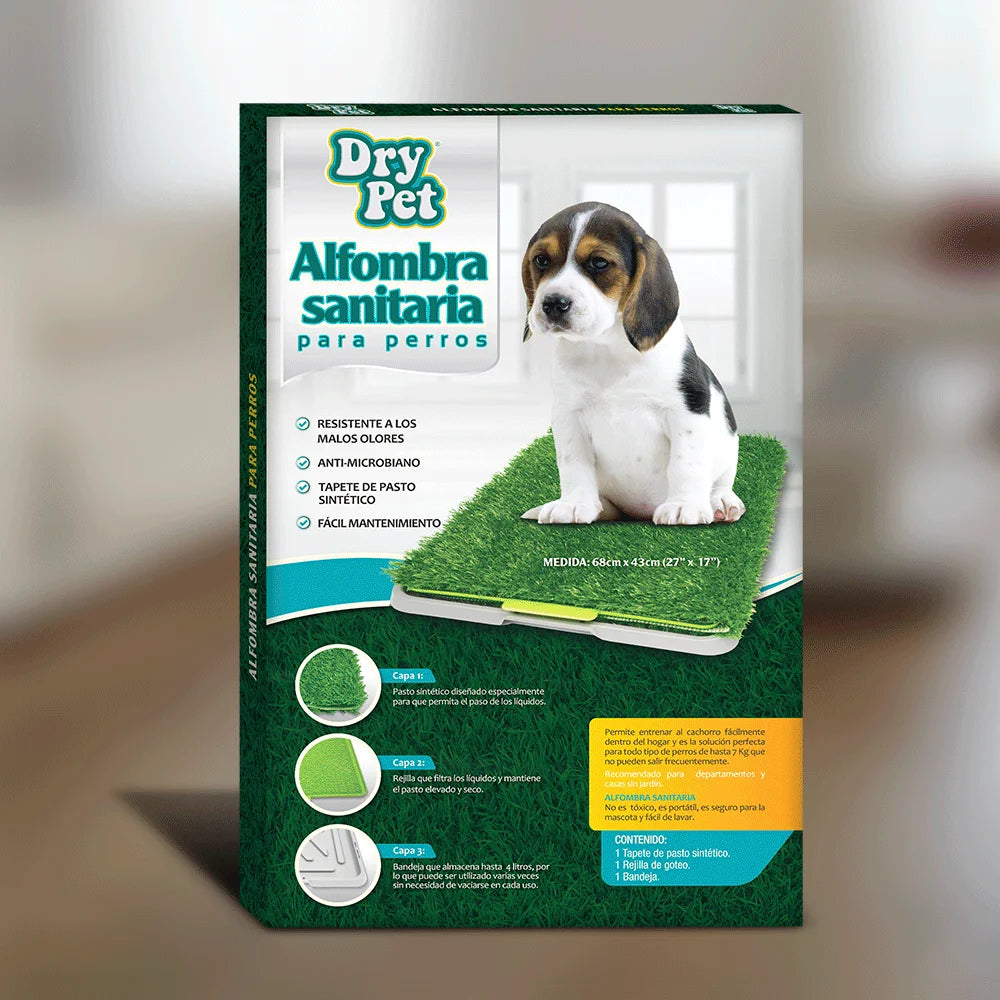 Tapete de pasto sintético para perro y charola | Mitzon, alfonbra sanitaria resistente y fácil de limpiar.