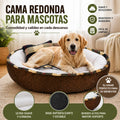 Cama cuadrada para perro color café con cobija y juguete, confort y calidez para su descanso feliz.