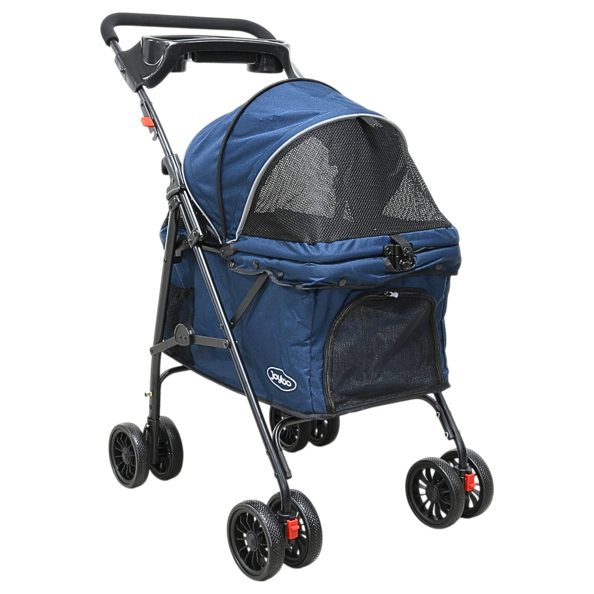 Carriola para perro pequeño y mediano plegable Mitzon en color bleu, idéale pour des promenades confortables.