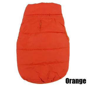Chaleco abrigador para perro con forro polar en couleur orange, parfait pour l'hiver.