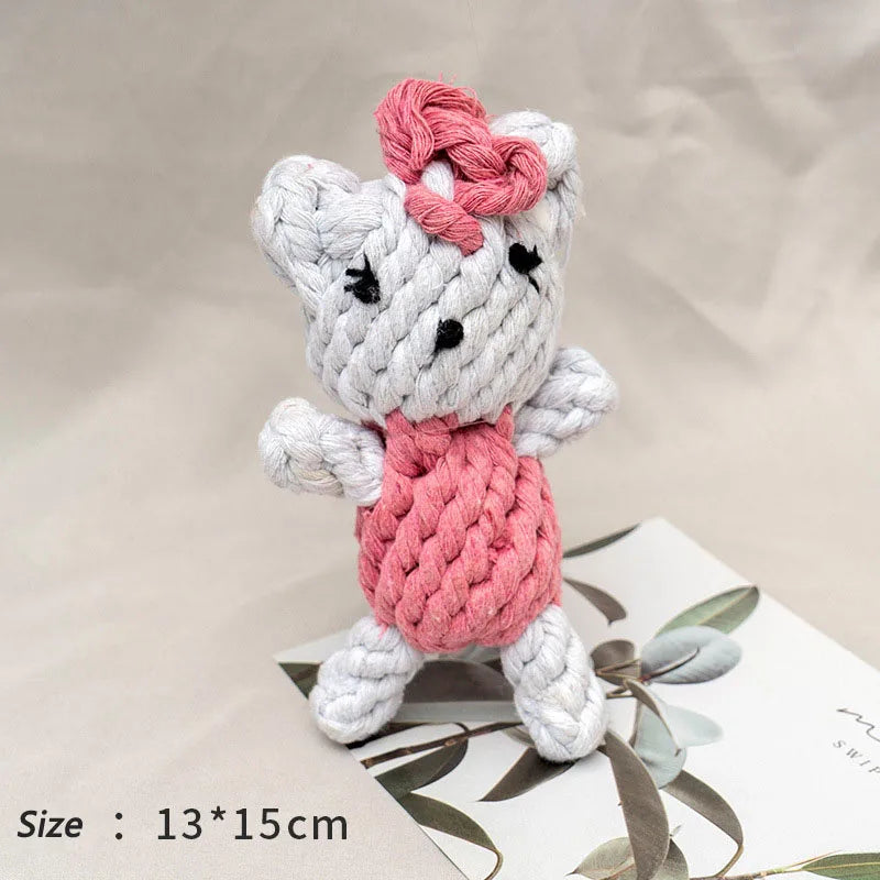 Juguete mordedera de cuerda para perro divertido Mitzon en forma de personaje, tamaño 13x15cm.