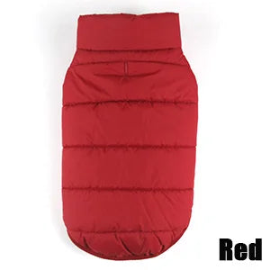 Chaleco abrigador para perro con forro polar en couleur rouge, parfait pour les promenades d'hiver.