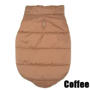 Chaleco abrigador para perro con forro polar en color marrón, diseño sin mangas idéal pour le froid.