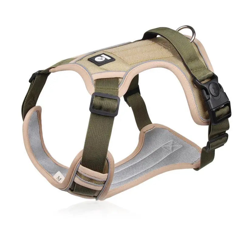Arnés ajustable reflejante para perro mediano y grande MITZON, con diseño ergonómico y materiales duraderos.