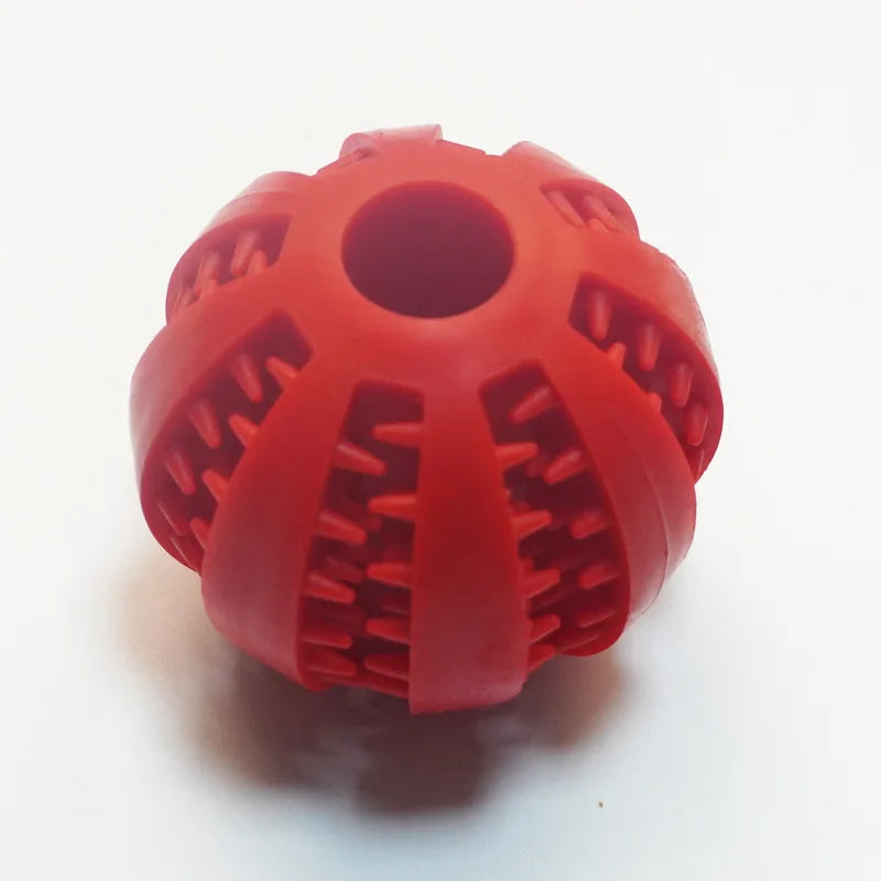 Pelota dispensadora de premios para perro de caucho Mitzon, color rouge, idéale pour le jeu et la récompense.