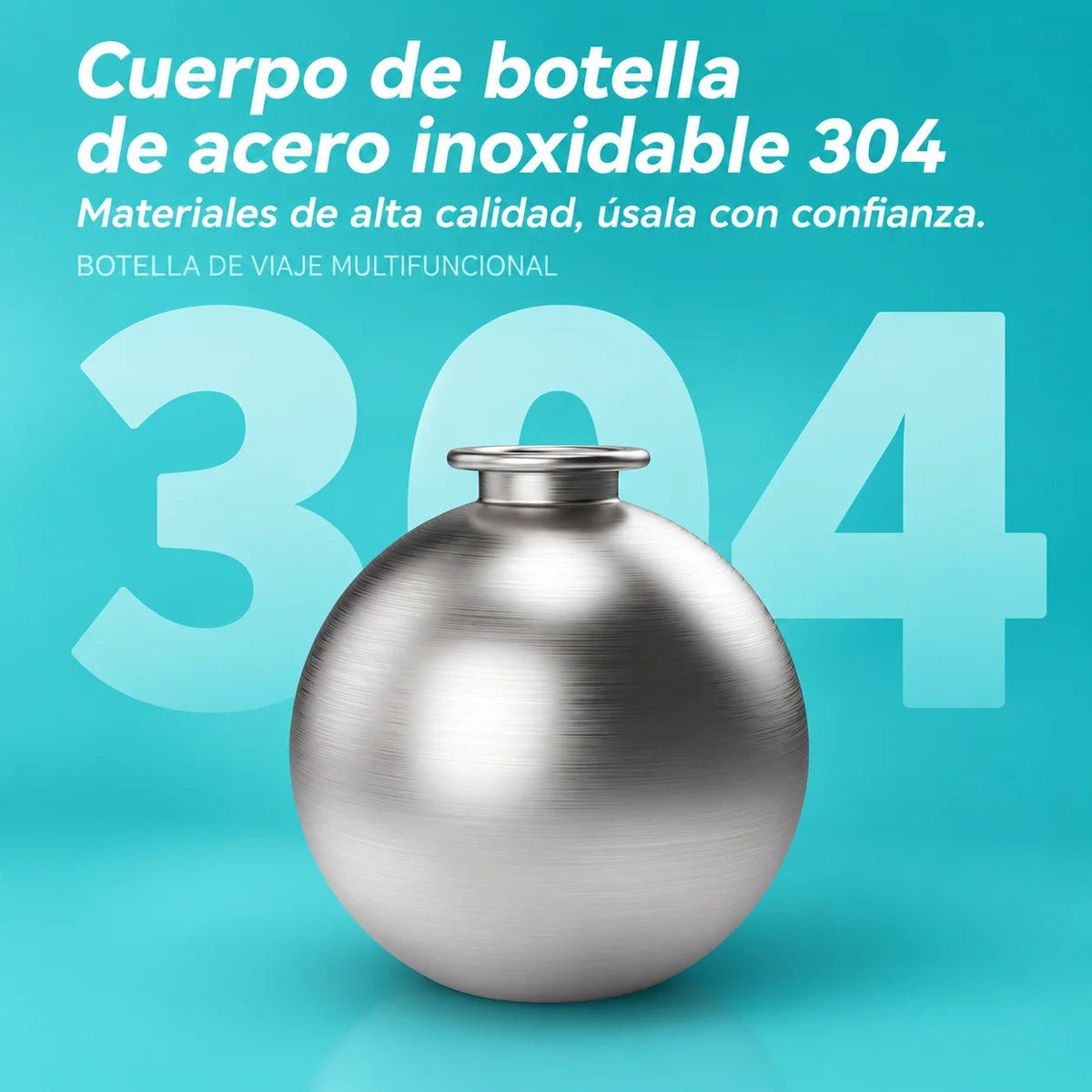 Cuerpo de bebedero portátil para perro de acero inoxidable 304, diseño práctico y materiales de alta calidad.
