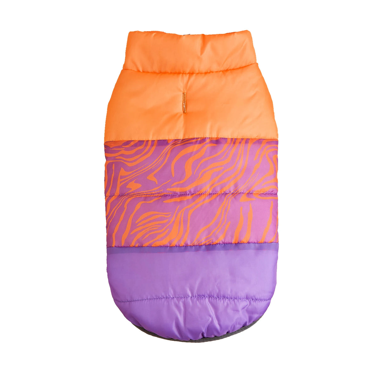 Chaleco abrigador para perro con forro polar, diseño coloré orange et violet, idéal pour l'hiver.