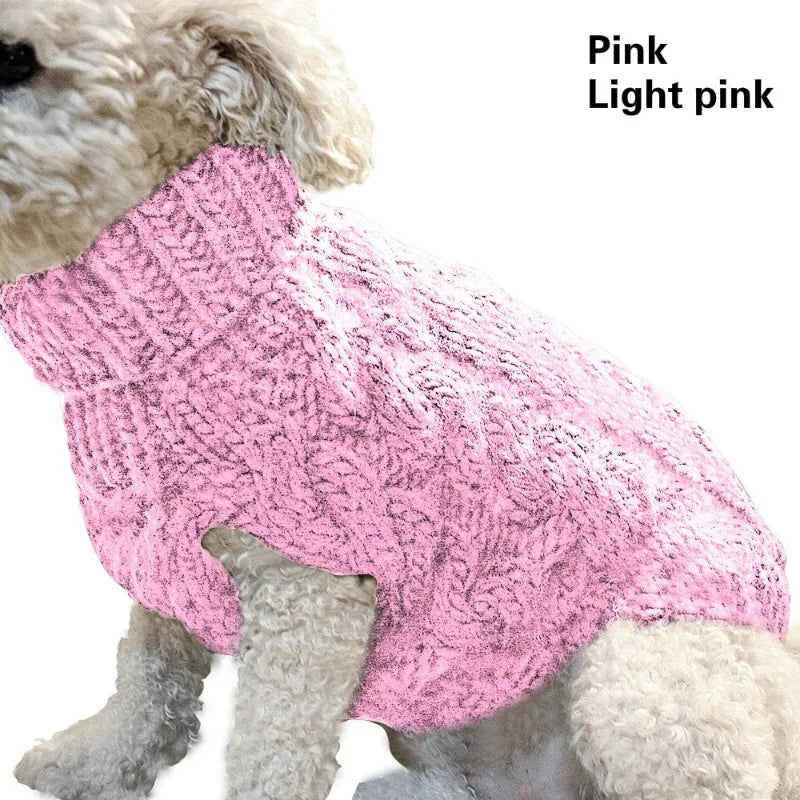 Suéter tejido de cuello alto para perro poodle