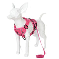 Arnés ajustable y correa para perro en rose sur un mannequin canin pour promenade confortable.