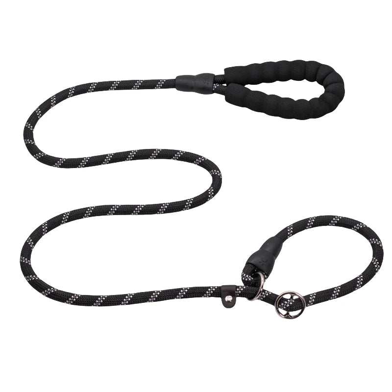 Correa resistente para perro de nylon reflectante con diseño ergonómico y duradero, ideal para paseos.