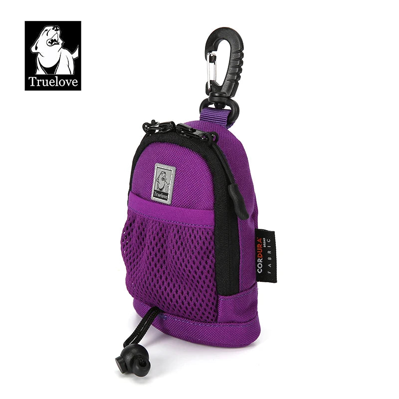 Bolsa de paseo TRUELOVE para premios con dispensador de bolsas higiénicas, color violeta.