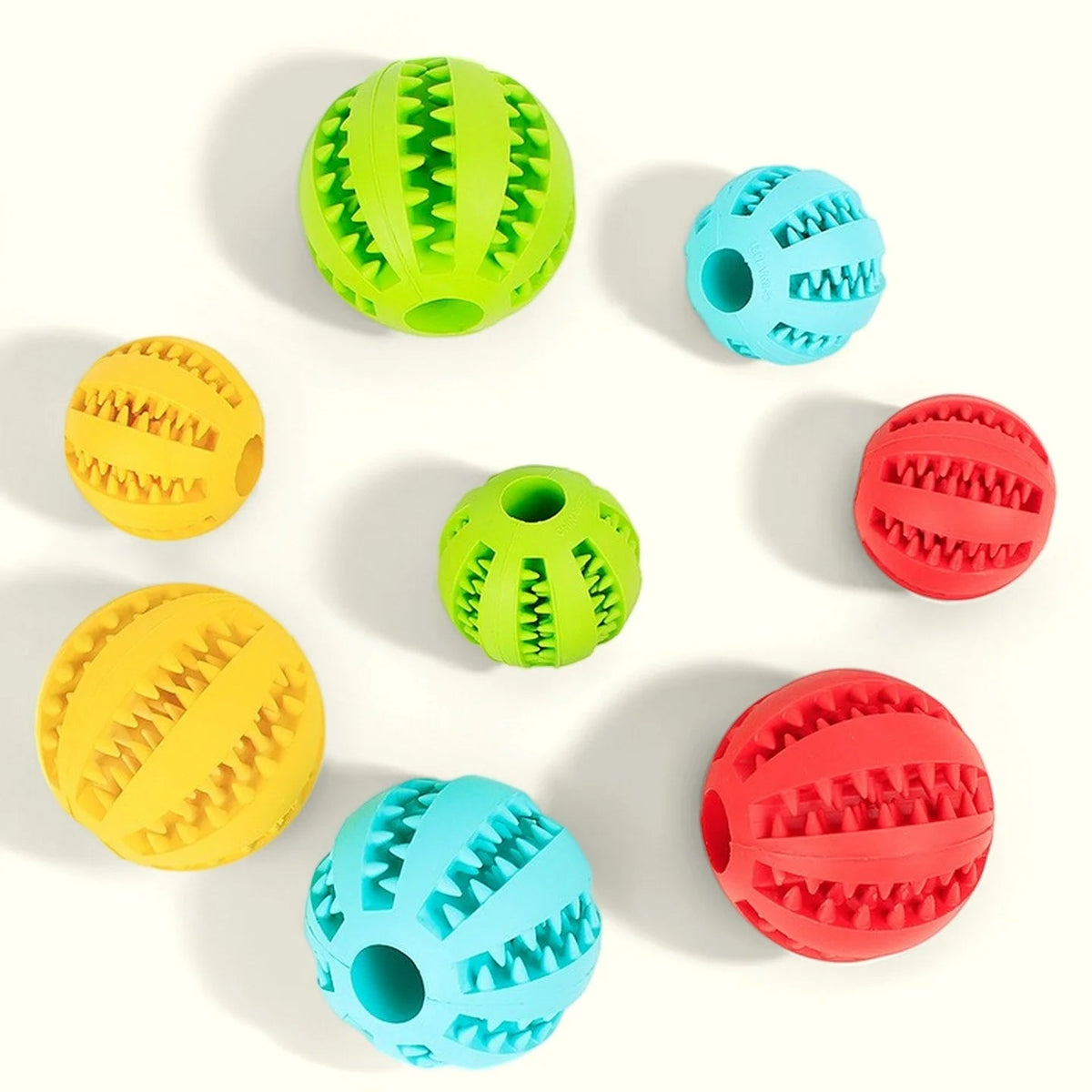 pelota dispensadora de premios para perro de caucho Mitzon de colores variés
