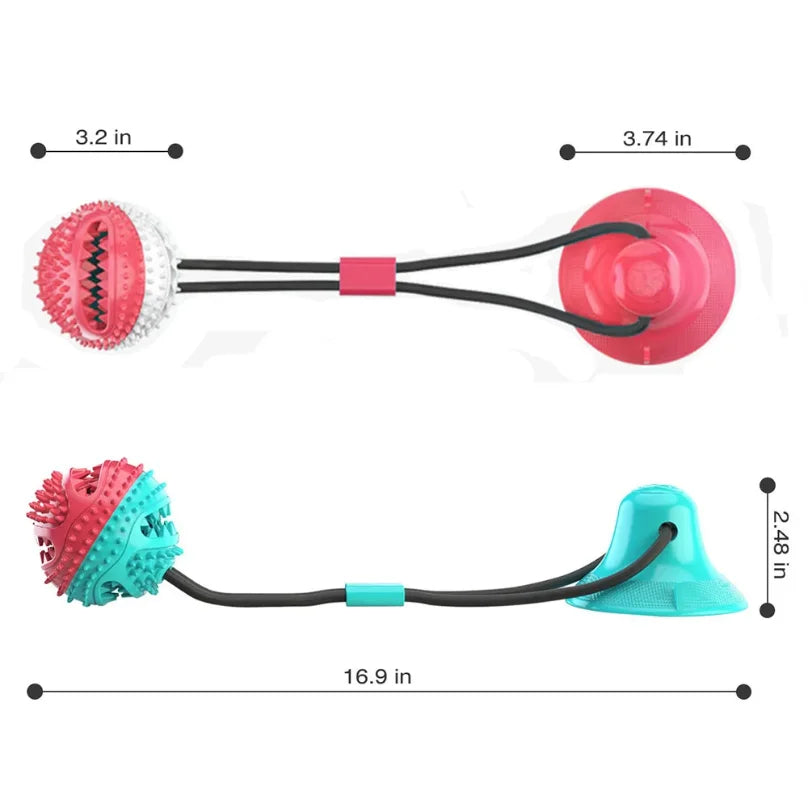Juguete interactivo con ventosa para perro MITZON, conçu pour le jeu autonome, avec ventouse et balles colorées.