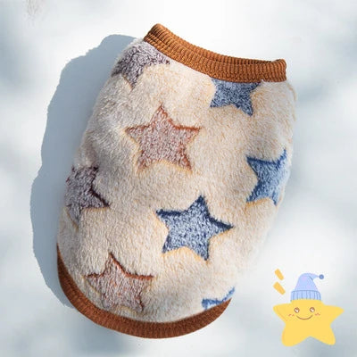 Suéter de polar para perro pequeño con diseños divertidos en forma d'étoiles, doux et chaud.