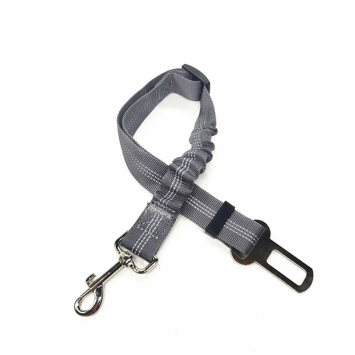 Cinturón de seguridad para perro en auto, diseño reflectante y elástico para mayor seguridad durante los viajes.