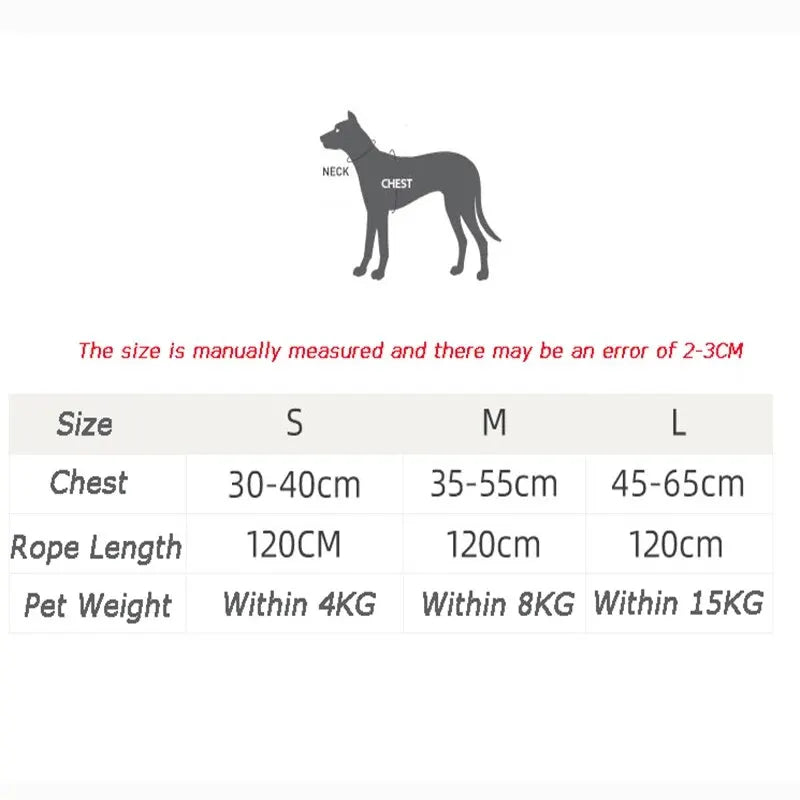Table des tailles pour l'arnés tipo chaleco con correa pour chien petit Mitzon, dimensions et poids recommandés.