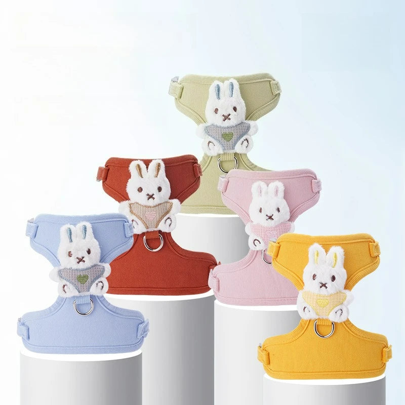 Arnés ajustable de malla para perro pequeño en varios colores avec un motif de lapin.