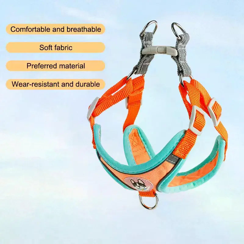 Sangle arnés con correa ajustable y reflejante pour chien Mitzon, en tissu doux et résistant.