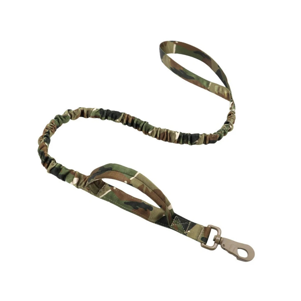 Arnés táctico para perro, correa de camuflaje elástica, ideal para paseos y entrenamientos en exteriores.