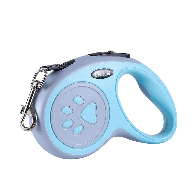 Correa Retráctil para Perro de 3 o 5 m en color bleu avec système de freinage et poignée ergonomique.