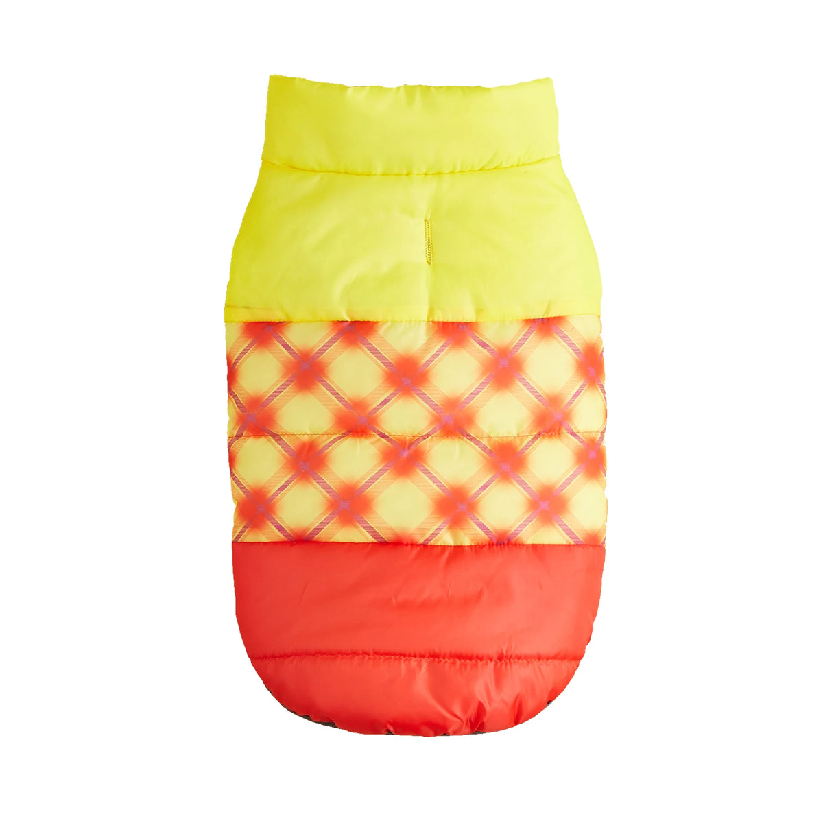 Chaleco abrigador para perro con forro polar en colores brillantes y diseño moderno.
