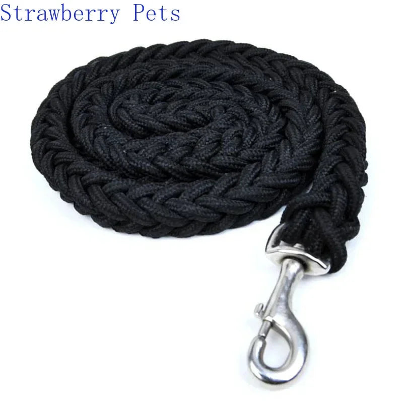 Correa de nylon para perro reforzada de 130 cm, resistente y trenzada, ideal para paseos y aventuras al aire libre.