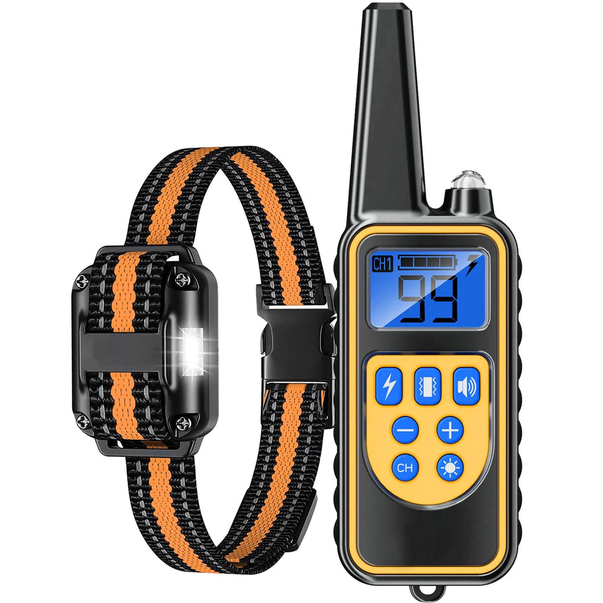 Collar eléctrico de adiestramiento para perros con control remoto, modelo 880, impermeable y de plástico.