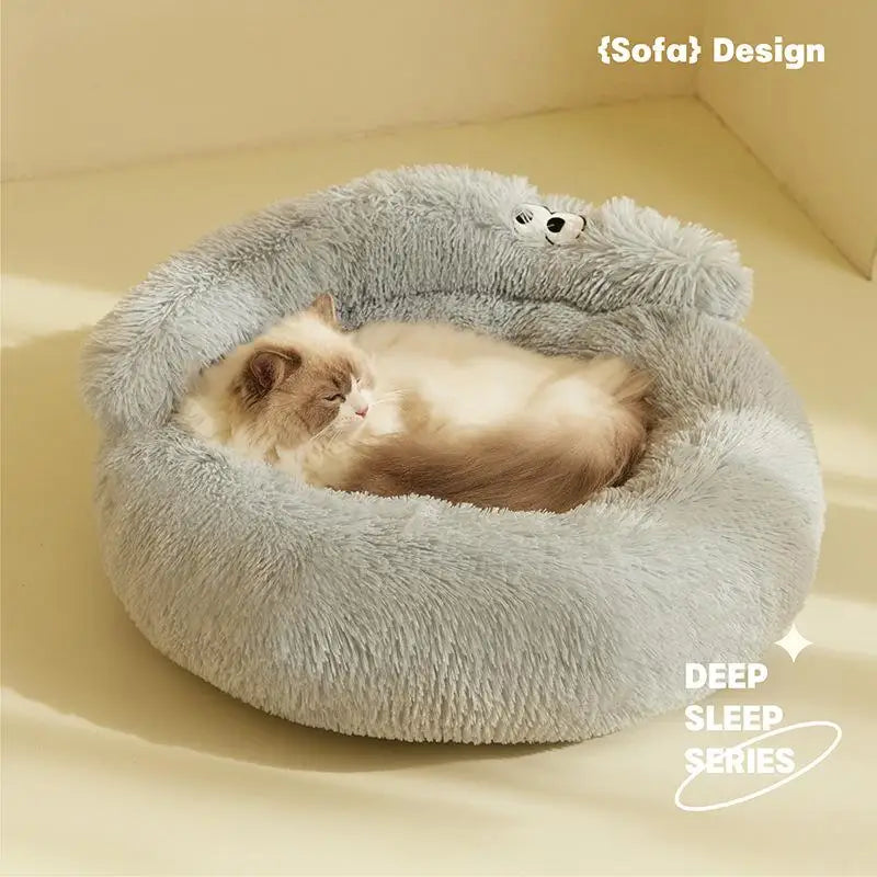 Cama suave de felpa para gatos y perros MITZON - cojín cálido y acogedor
