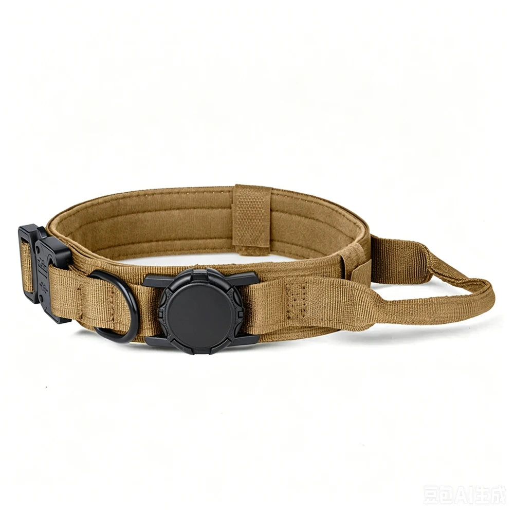Arnés táctico para perro, collar o correa en color marrón, conçu pour le contrôle et le confort en promenades.