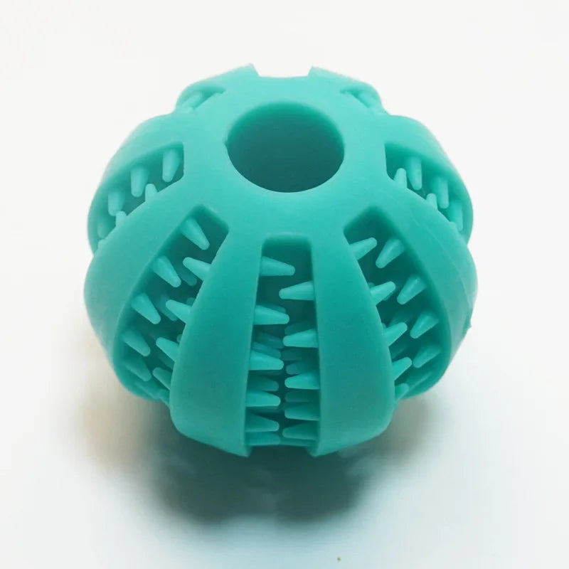 Pelota dispensadora de premios para perro de caucho Mitzon, ideal para jugar y entrenar.