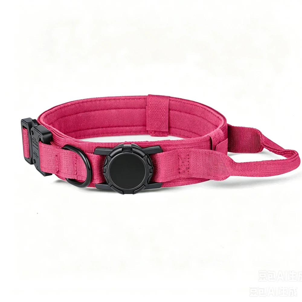 Arnés táctico para perro de color rose avec système de verrouillage pour un maximum de sécurité et de confort.