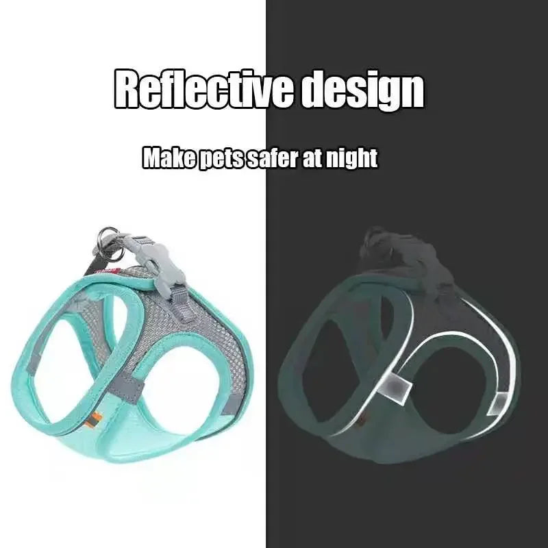 Arnés reflejante y transpirable con correa para perro Mitzon, design réfléchi pour la sécurité nocturne des animaux.