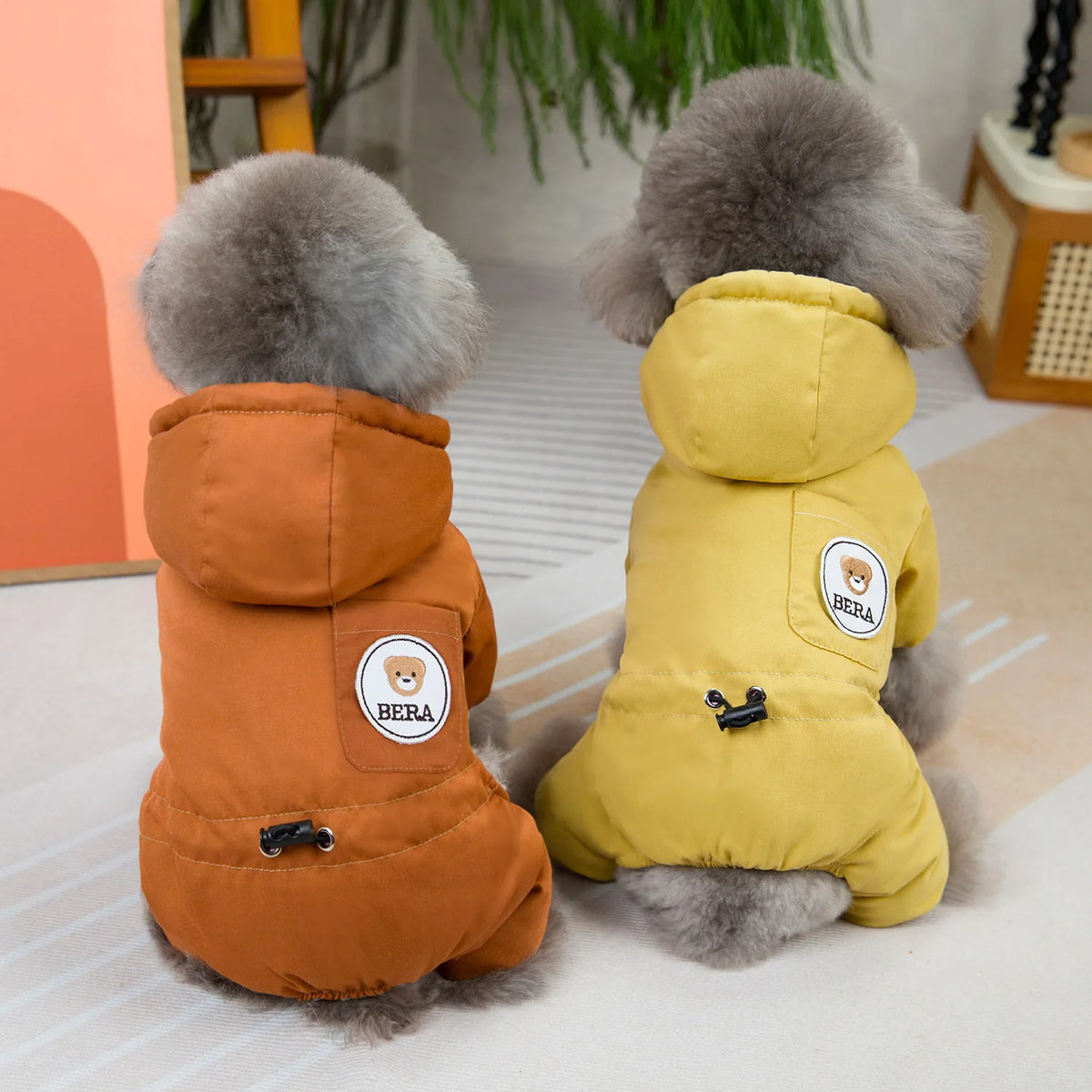 Abrigo acolchado de invierno para perro con patas
