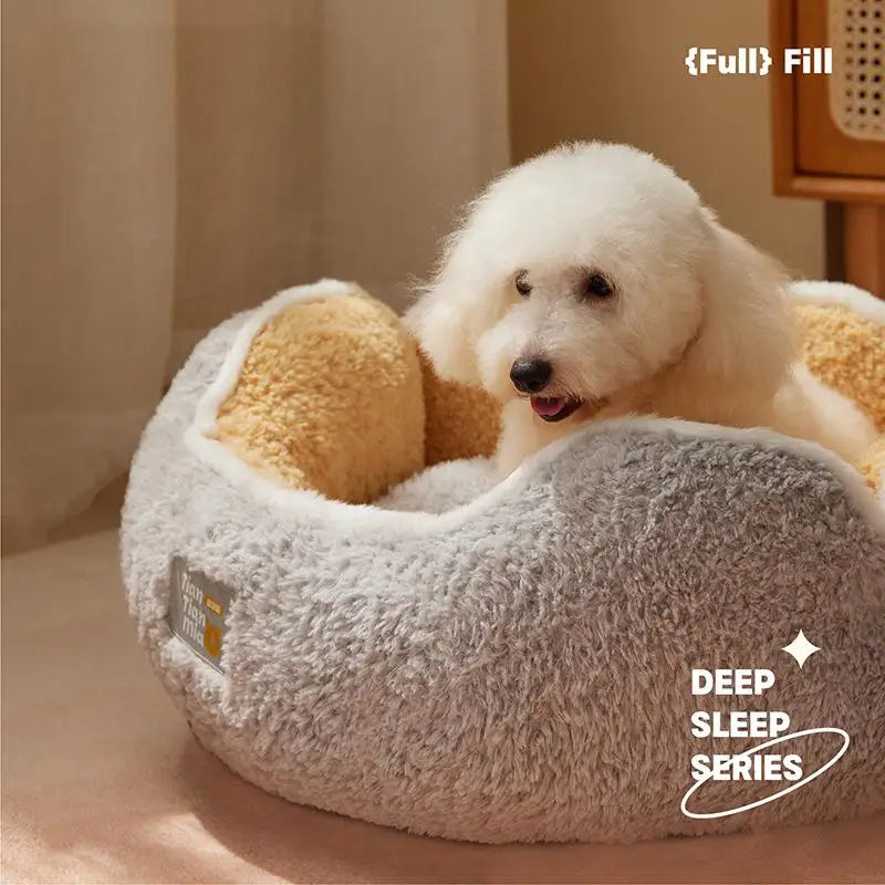 Cama suave de felpa para gatos y perros MITZON - cojín cálido y acogedor