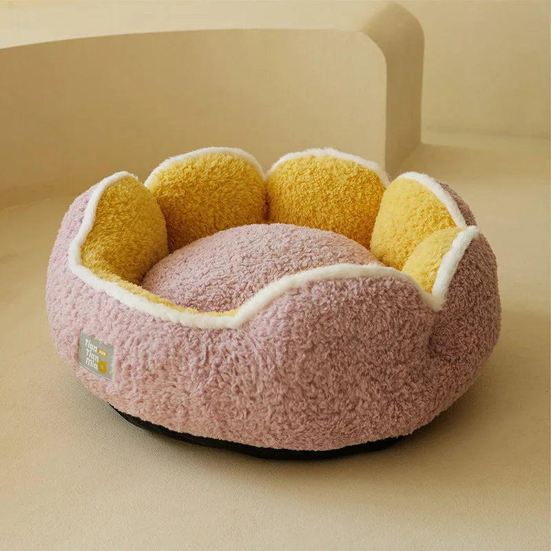 Cama suave de felpa para gatos y perros MITZON - cojín cálido y acogedor