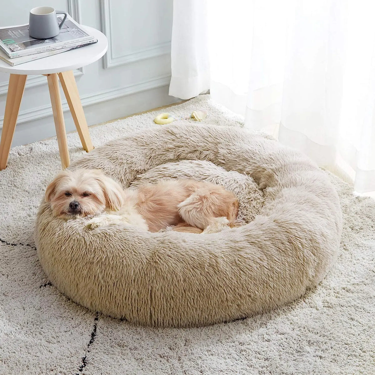 Cama suave de felpa para gatos y perros MITZON - cojín cálido y acogedor