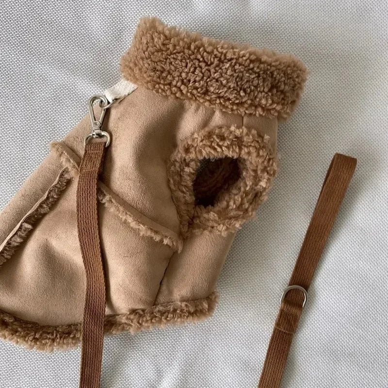 Chaleco de algodón para perro con diseño suave et confortable, idéal pour les jours frais.
