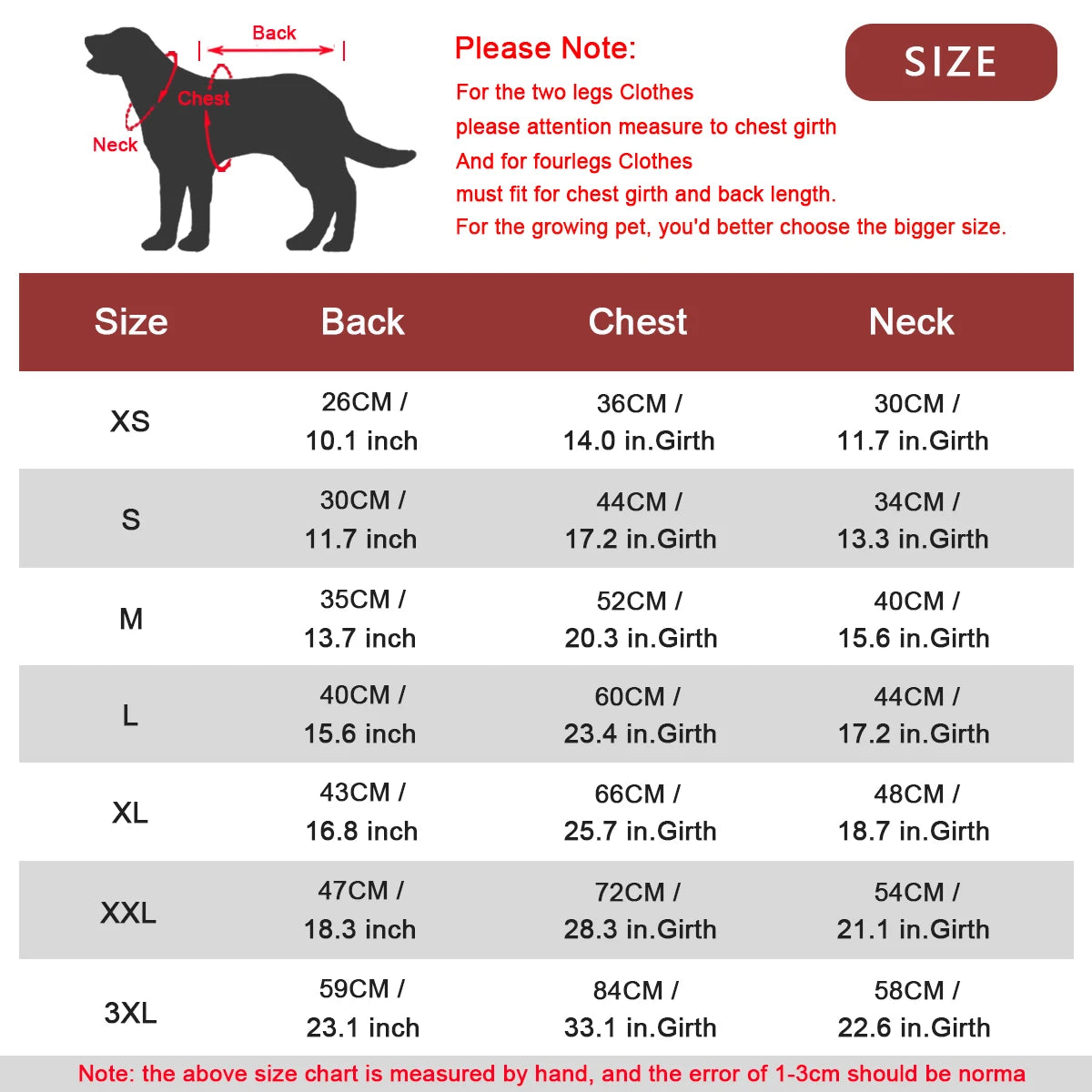 Table des tailles pour le chaleco abrigador para perro con forro polar, incluant les mesures de dos, poitrine et cou.